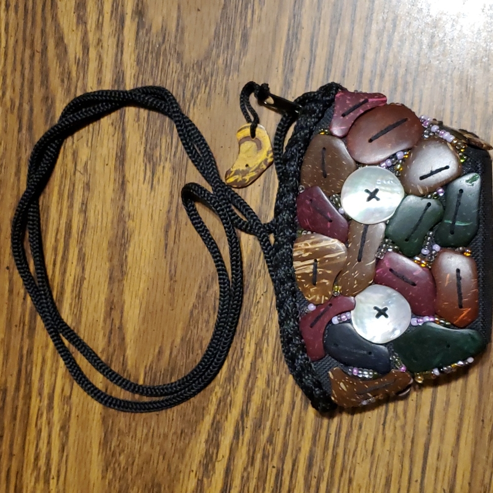 Vintage Rare Small Shell and Bead Mini Crossbody Bag-Rare